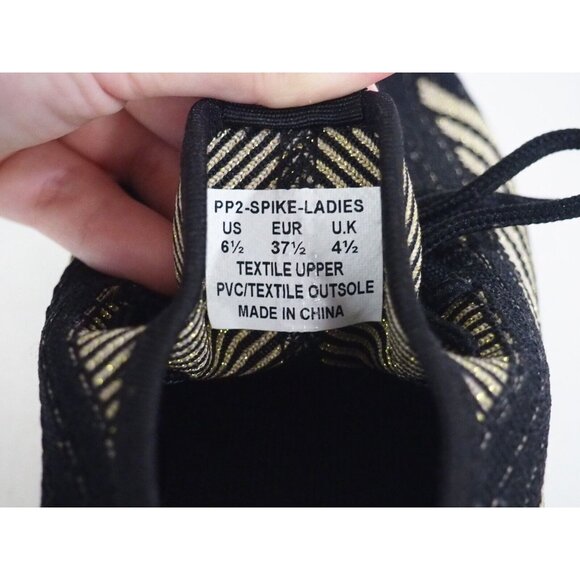 Pony PP2 Spike Knit Black & Gold Lace-Up Athletic Sneakers, Size 6.5 (US) - Picture 10 of 12